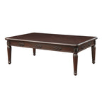 Espresso Coffee Table with Turned Legs