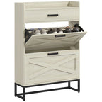 Shoe Cabinet with Doors, 6-Tier Shoe Storage Cabinet with Adjustable Shelves, Wooden Shoes Rack Shoe Storage Organizer
