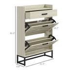 Shoe Cabinet with Doors, 6-Tier Shoe Storage Cabinet with Adjustable Shelves, Wooden Shoes Rack Shoe Storage Organizer