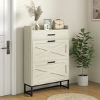 Shoe Cabinet with Doors, 6-Tier Shoe Storage Cabinet with Adjustable Shelves, Wooden Shoes Rack Shoe Storage Organizer