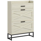 Shoe Cabinet with Doors, 6-Tier Shoe Storage Cabinet with Adjustable Shelves, Wooden Shoes Rack Shoe Storage Organizer