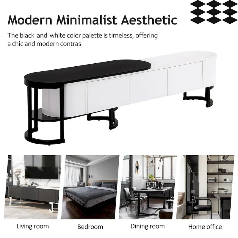 67.7 -76.4 Extendable TV Stand for TVs up to 75 Inches,Entertainment Center Media Console with 3 Drawers,Metal Adjustable Legs