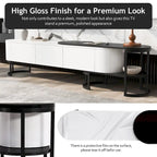 67.7 -76.4 Extendable TV Stand for TVs up to 75 Inches,Entertainment Center Media Console with 3 Drawers,Metal Adjustable Legs