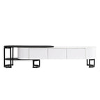 67.7 -76.4 Extendable TV Stand for TVs up to 75 Inches,Entertainment Center Media Console with 3 Drawers,Metal Adjustable Legs