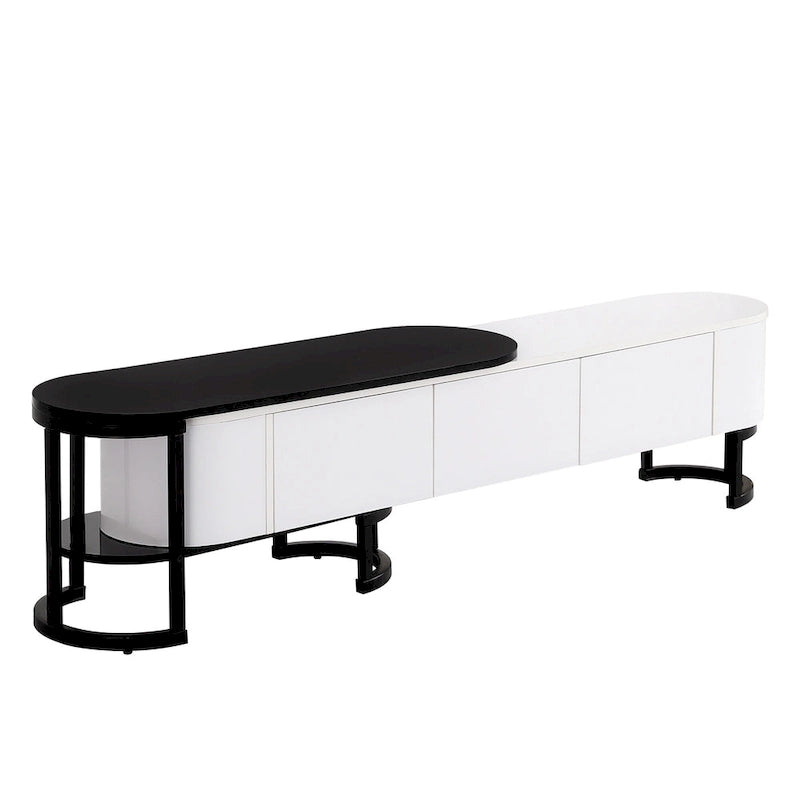67.7 -76.4 Extendable TV Stand for TVs up to 75 Inches,Entertainment Center Media Console with 3 Drawers,Metal Adjustable Legs