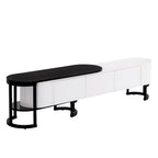 67.7 -76.4 Extendable TV Stand for TVs up to 75 Inches,Entertainment Center Media Console with 3 Drawers,Metal Adjustable Legs