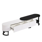 67.7 -76.4 Extendable TV Stand for TVs up to 75 Inches,Entertainment Center Media Console with 3 Drawers,Metal Adjustable Legs