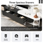 67.7 -76.4 Extendable TV Stand for TVs up to 75 Inches,Entertainment Center Media Console with 3 Drawers,Metal Adjustable Legs