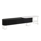 67.7 -76.4 Extendable TV Stand for TVs up to 75 Inches,Entertainment Center Media Console with 3 Drawers,Metal Adjustable Legs