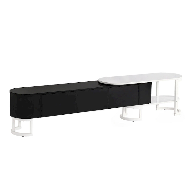 67.7 -76.4 Extendable TV Stand for TVs up to 75 Inches,Entertainment Center Media Console with 3 Drawers,Metal Adjustable Legs