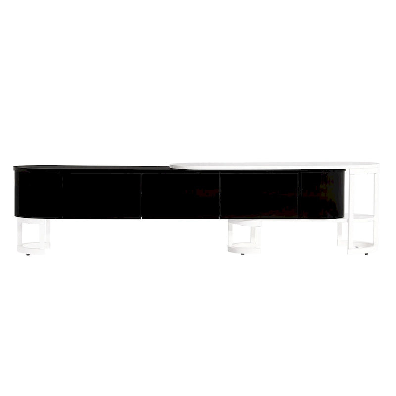 67.7 -76.4 Extendable TV Stand for TVs up to 75 Inches,Entertainment Center Media Console with 3 Drawers,Metal Adjustable Legs