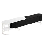 67.7 -76.4 Extendable TV Stand for TVs up to 75 Inches,Entertainment Center Media Console with 3 Drawers,Metal Adjustable Legs