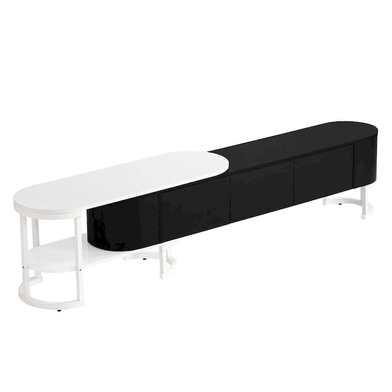67.7 -76.4 Extendable TV Stand for TVs up to 75 Inches,Entertainment Center Media Console with 3 Drawers,Metal Adjustable Legs