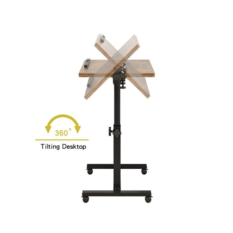 Wheels Height Adjustable Tray Table - 23.6 D x 15.9 W x 35 H
