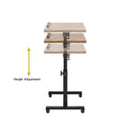 Wheels Height Adjustable Tray Table - 23.6 D x 15.9 W x 35 H