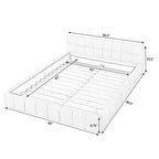 Chenille Upholstered Bed Grounded Platform Bed with Headboard