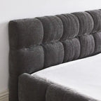 Chenille Upholstered Bed Grounded Platform Bed with Headboard