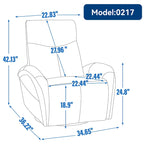 270 Genuine Leather Swivel and Rocker Power Recliner Chair for Elderly, Lving Room Single Sofa w/Lumbar Support & Rolled Arms