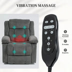 Power Lift Recliner Chair for Elderly with Massage and Heat, Fabric Massage Chair Recliner with Remote Controllers