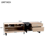 TV Stand for 80  TV with Double Storage Space, Media Console Table, Entertainment Center with Drop Down Door