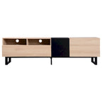 TV Stand for 80  TV with Double Storage Space, Media Console Table, Entertainment Center with Drop Down Door