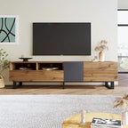TV Stand for 80  TV with Double Storage Space, Media Console Table, Entertainment Center with Drop Down Door