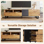 TV Stand for 80  TV with Double Storage Space, Media Console Table, Entertainment Center with Drop Down Door