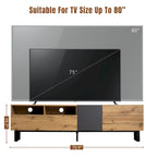 TV Stand for 80  TV with Double Storage Space, Media Console Table, Entertainment Center with Drop Down Door