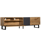 TV Stand for 80  TV with Double Storage Space, Media Console Table, Entertainment Center with Drop Down Door