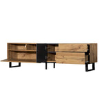 TV Stand for 80  TV with Double Storage Space, Media Console Table, Entertainment Center with Drop Down Door