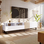 TV Stand for 80  TV with Double Storage Space, Media Console Table, Entertainment Center with Drop Down Door