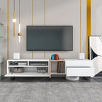 TV Stand for 80  TV with Double Storage Space, Media Console Table, Entertainment Center with Drop Down Door