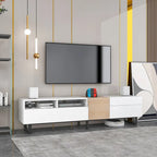 TV Stand for 80  TV with Double Storage Space, Media Console Table, Entertainment Center with Drop Down Door