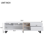 TV Stand for 80  TV with Double Storage Space, Media Console Table, Entertainment Center with Drop Down Door