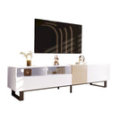 TV Stand for 80  TV with Double Storage Space, Media Console Table, Entertainment Center with Drop Down Door