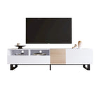 TV Stand for 80  TV with Double Storage Space, Media Console Table, Entertainment Center with Drop Down Door