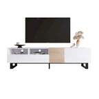 TV Stand for 80  TV with Double Storage Space, Media Console Table, Entertainment Center with Drop Down Door
