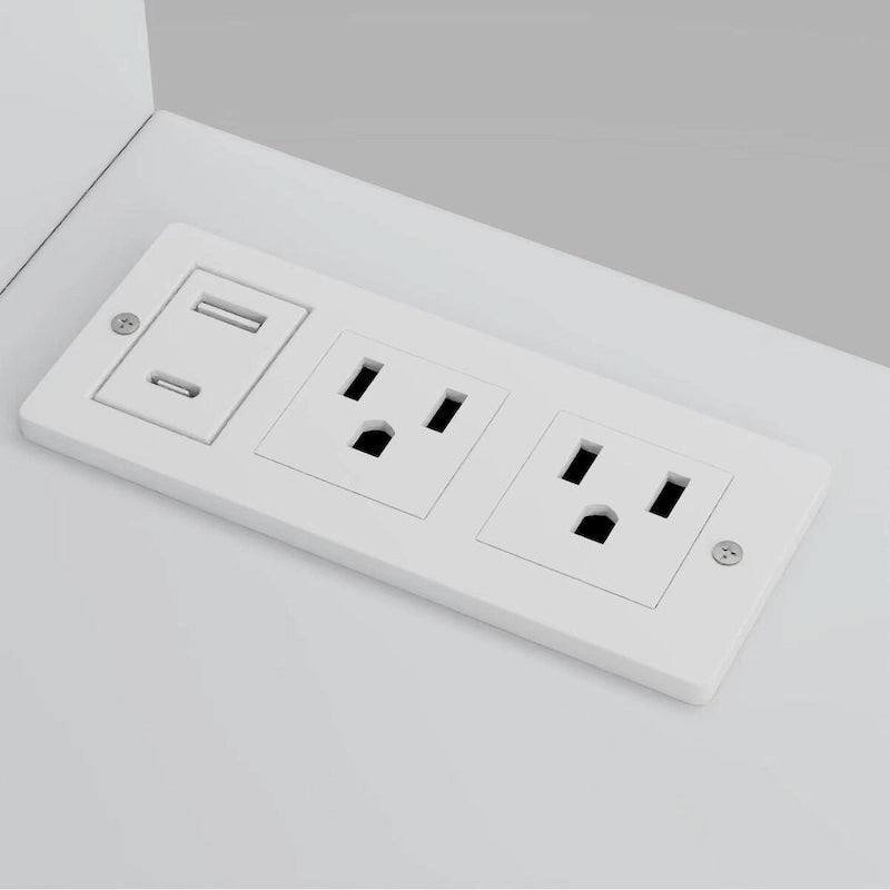 White Loft Bed w/Desk, Wardrobe & Stepped Stairs, Metal Loft Bed Storage Bed Frame w/ USB Ports & 5-Layer Shelf for Adults, Kids