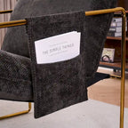30.7  Arm Chair with Metal Frame and Gold Accents (Set of 2)