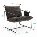 30.7  Arm Chair with Metal Frame and Gold Accents (Set of 2)