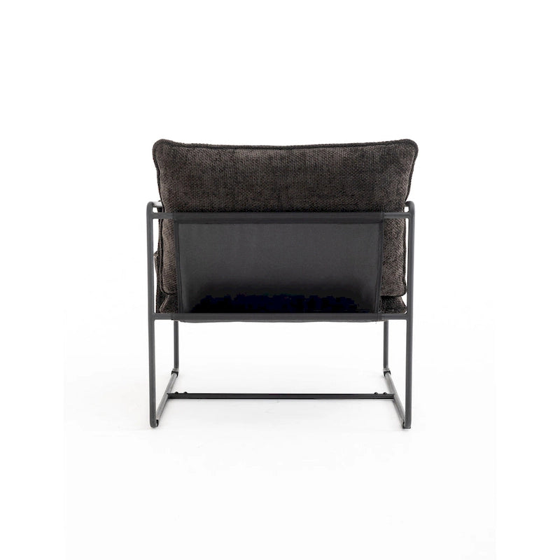 30.7  Arm Chair with Metal Frame and Gold Accents (Set of 2)