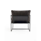 30.7  Arm Chair with Metal Frame and Gold Accents (Set of 2)