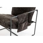 30.7  Arm Chair with Metal Frame and Gold Accents (Set of 2)