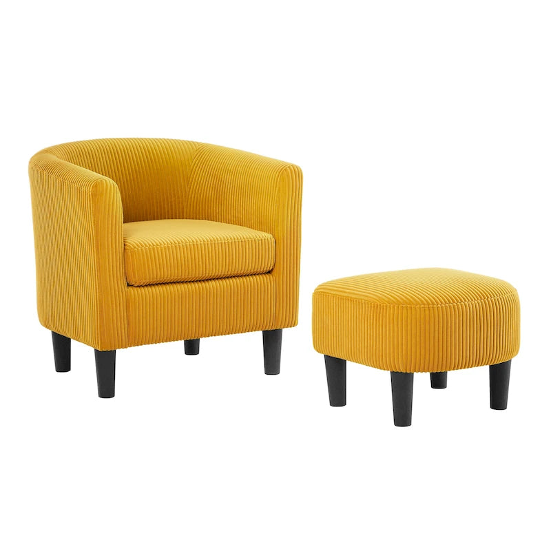 26.38  Corduroy Arm Chair with Ottoman