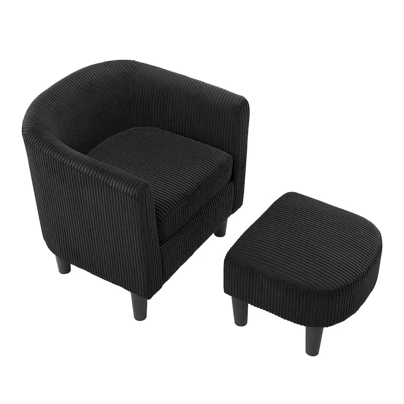 26.38  Corduroy Arm Chair with Ottoman