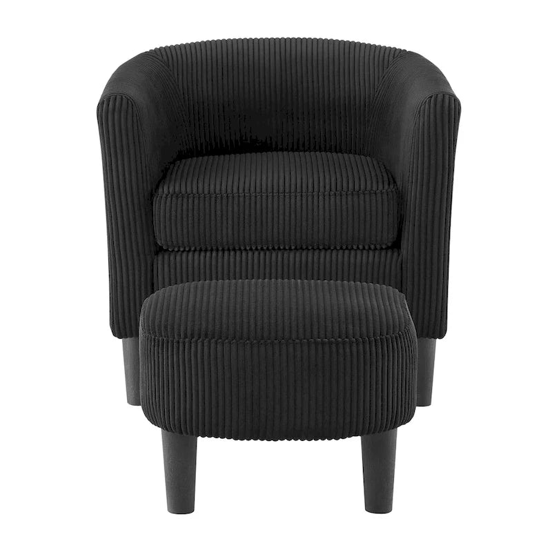 26.38  Corduroy Arm Chair with Ottoman