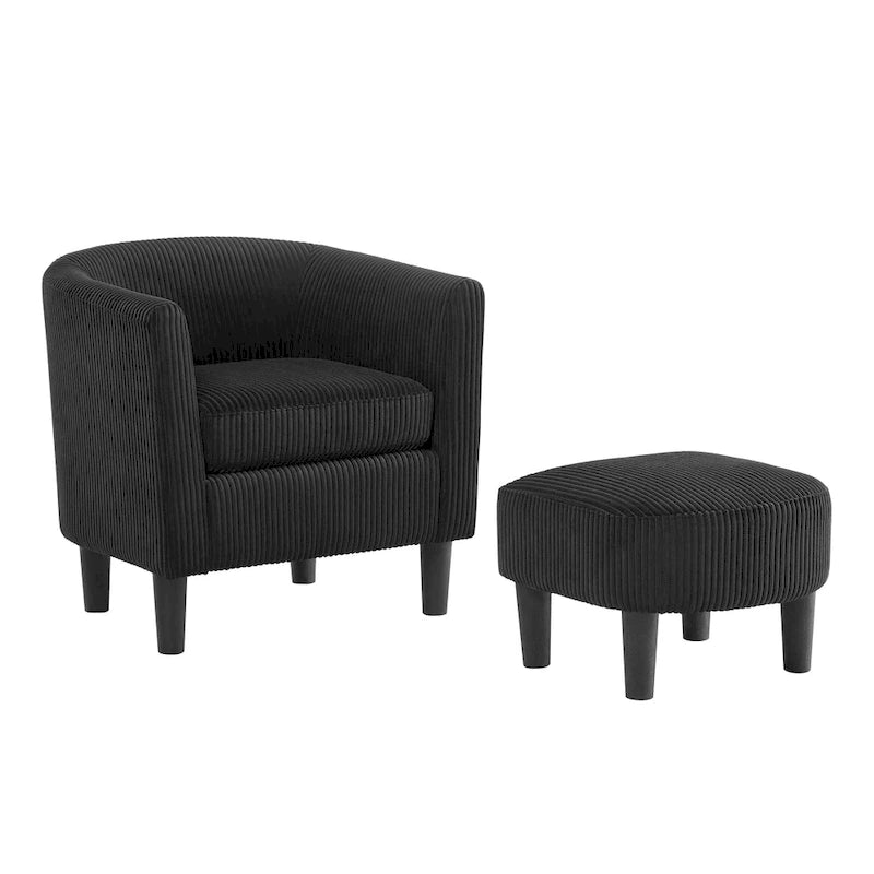 26.38  Corduroy Arm Chair with Ottoman