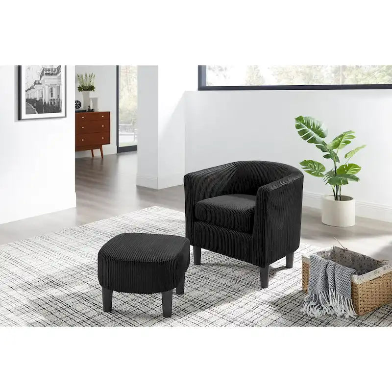 26.38  Corduroy Arm Chair with Ottoman
