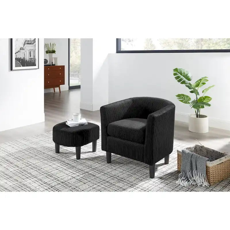 26.38  Corduroy Arm Chair with Ottoman