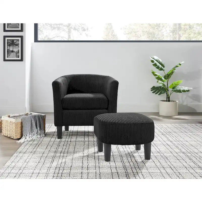 26.38  Corduroy Arm Chair with Ottoman